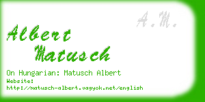 albert matusch business card